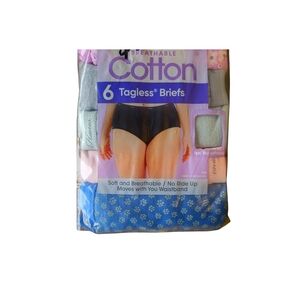 Hanes Women's Breathable Cotton Tagless Panties Briefs - 6 Pack Size 8 NWT